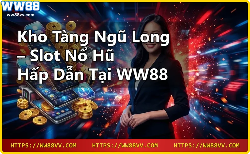 Giao diện slot Kho Tàng Ngũ Long với biểu tượng rồng và các dòng thanh toán