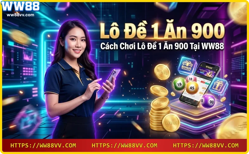Hình ảnh hướng dẫn cách chơi lô đề 1 ăn 900 tại WW88 trên điện thoại