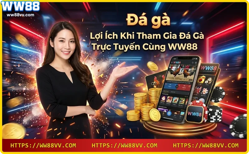 Người chơi theo dõi đá gà trực tiếp trên điện thoại, tận hưởng lợi ích từ WW88