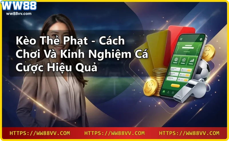 Sân bóng đá với biểu tượng thẻ vàng và thẻ đỏ - kèo thẻ phạt